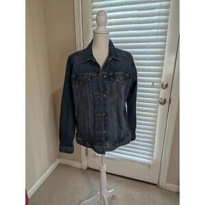 Duluth Trading Denim Jean Jacket Dark Blue Women’s Size Large - Classic Style